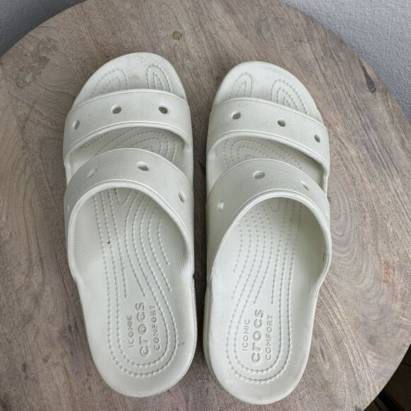 Crocs‎ Womens Mens Unisex Slide Sandals Lightweight Comfort Casual White 8M 10W - Picture 5 of 7